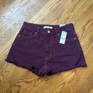 PACSUN purple high rise festival shorts